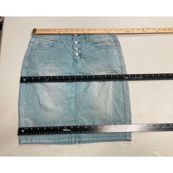 ESQUALO WOMEN’s Distressed Pencil Skirt size 6 Bluegreen - Picture 4 of 9